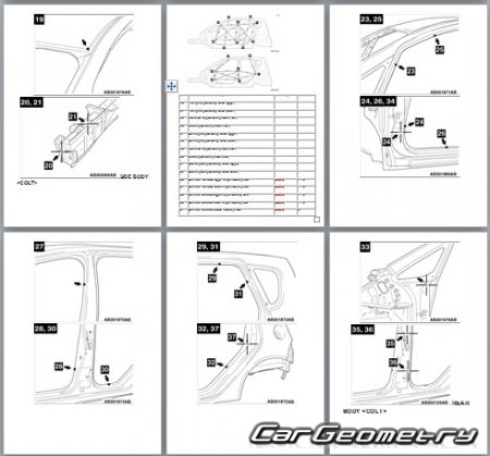   Mitsubishi Colt (CZ3/CZT) 2008-2012 Body Repair Manual