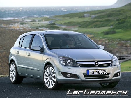   Opel Astra H Hatchback (3D  5D) 20052012 Body Dimensions