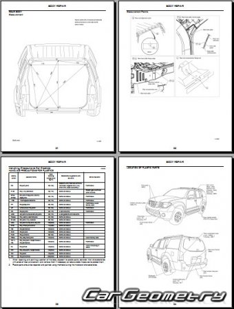   Nissan Pathfinder (R51) 20042012 Body Repair Manual
