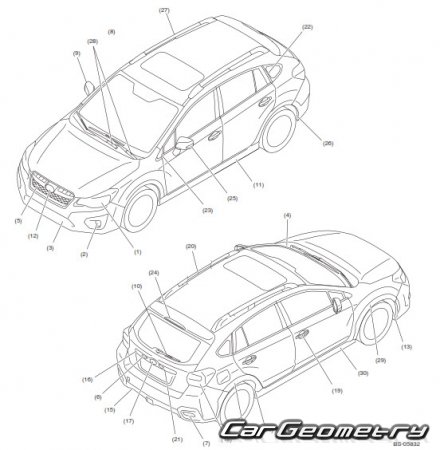 Subaru XV  2012 (XV, XV Crosstrek, XV Crosstrek Hybrid) Body Repair Manual