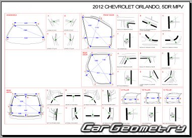 Chevrolet Orlando  2010 Body dimensions