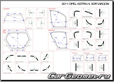   Opel Astra H (Sedan, Caravan) 2007-2012 Body Dimensions