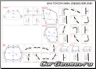   Toyota Wish (ZGE2x) 20092016 (RH Japanese market) Body dimensions