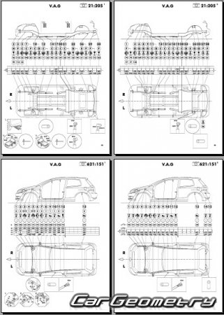   (Typ 5K) 2009-2013 (3DR, 5DR Hatchback) Body dimensions