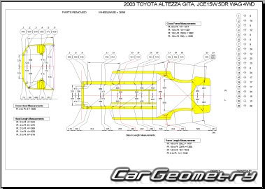 Toyota Altezza Gita (#E10W #E15W) 20012005 (RH Japanese market) Body dimensions