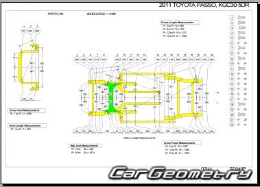 Toyota Passo (KGC3 NGC3)  Daihatsu Boon 20102015 (RH Japanese market) Body dimensions