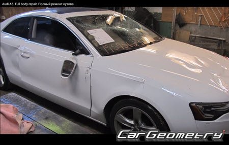 Видео ремонта кузова Ауди А5, Audi A5. Ремонт кузова.