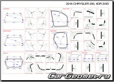   Chrysler 200 (UF) 2015-2021 Body dimensions