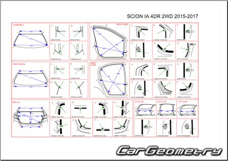   Scion iA (DJ) 2016-2017 Sedan Body dimensions