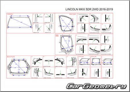   Lincoln MKX 2016-2019 Body dimensions