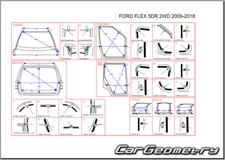   Ford Flex 2009-2018 Body dimensions