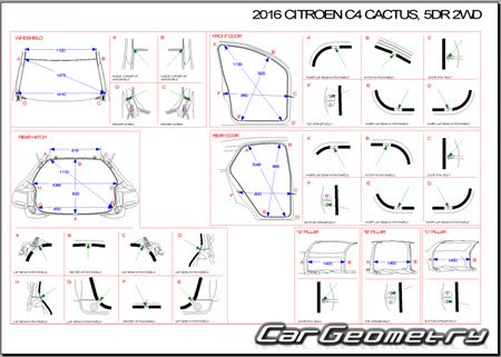 Citroen C4 Cactus 2014-2020 Body dimensions