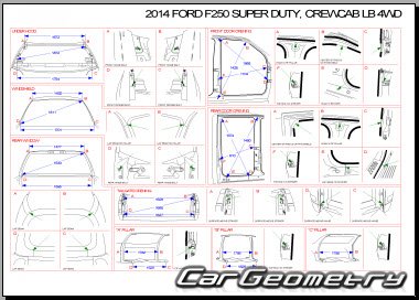 Ford F250 Super Duty Pickup Crew Cab 8' Bed 4WD 2011-2016