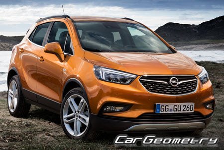 Кузовные размеры Opel Mokka X 2016-2019, Размеры кузова Опель Мокка иКс