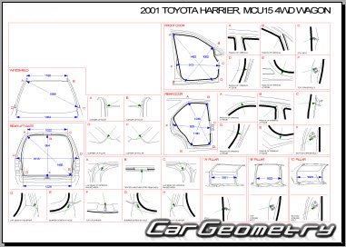   Toyota Harrier 1997-2003 (RH Japanese market) Body dimensions