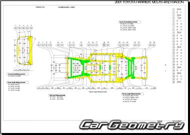   Toyota Harrier 1997-2003 (RH Japanese market) Body dimensions