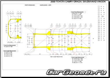 Toyota Camry Gracia (MCV2#, SXV2#) 1996-2001 (RH Japanese market) Body dimensions