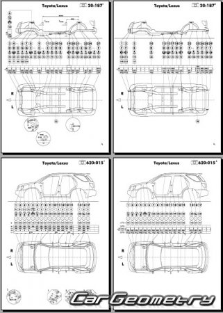   Toyota Harrier 1997-2003 (RH Japanese market) Body dimensions