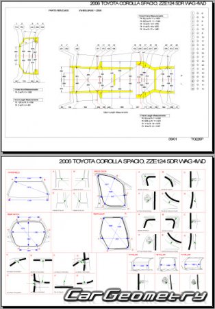 Toyota Corolla Spacio (E12#) 2001-2006 Body dimensions