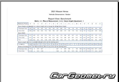   Nissan Versa Sedan (N18) 2019-2028 Body dimensions