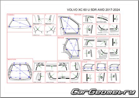Volvo XC60 20172024 Body dimensions