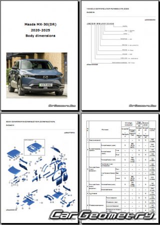   Mazda MX-30 (DR) 2020-2025 Body dimensions