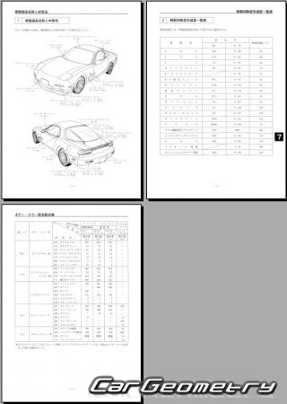   Mazda Efini RX-7 (FD) 1992-2002 (RH Japanese market) Body Repair Manual