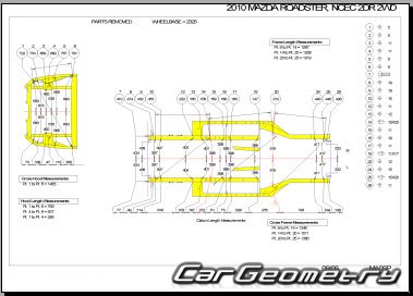 Mazda Roadster (NC) 20062014 (RH Japanese market) Body dimensions