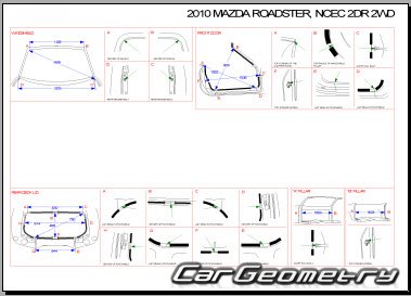 Mazda Roadster (NC) 20062014 (RH Japanese market) Body dimensions