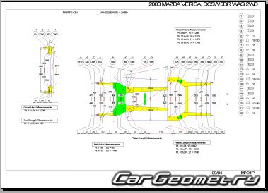   Mazda Verisa (DC) 2004-2013 (RH Japanese market) Body dimensions