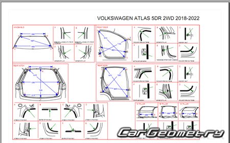 Volkswagen Atlas 2017-2024 (VW Teramont) Body dimensions