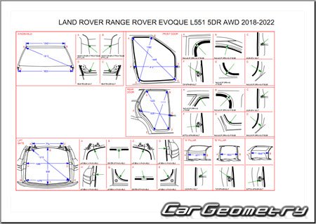   Range Rover Evoque (L551) 2019-2025 Body dimensions