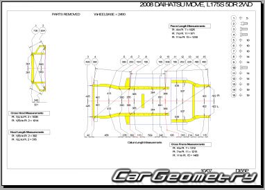 Daihatsu Move (L175 L185) 2007-2010 (RH Japanese market) Body dimensions