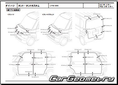 Daihatsu Tanto (L375 L385) 20072013 (RH Japanese market) Body dimensions