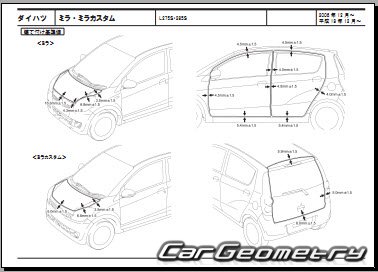Daihatsu Mira 20072012  Subaru Pleo 20102012 (RH Japanese market) Body dimensions