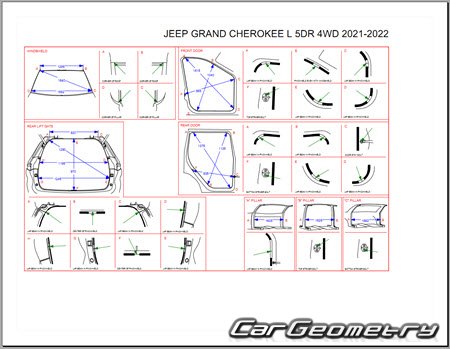   Jeep Grand Cherokee L (WL) 2021-2030 Body dimensions