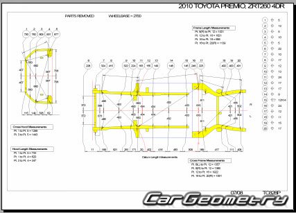 Toyota Allion  Toyota Premio (T260 T265) 2008-2016 (RH Japanese market) Body dimensions