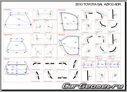   Toyota Sai (AZK10) 2009-2015 (RH Japanese market) Body dimensions