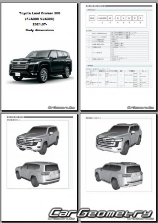   Toyota Land Cruiser 300 (FJA300 VJA300)  2021 (RH Japanese market) Body dimensions