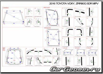   Toyota Noah  Toyota Voxy 2014-2021 (RH Japanese market) Body dimensions