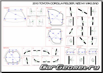    Toyota Corolla Fielder (E14#) 2006-2012 (RH Japanese market) Body dimensions