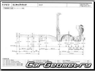 Mitsubishi Minicab Truck  Nissan NT100 Clipper 2014-2020 (RH Japanese market) Body dimensions