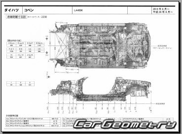   Daihatsu Copen (LA400K) 2014-2019 (RH Japanese market) Body dimensions