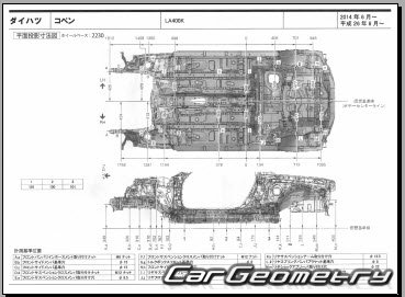   Daihatsu Copen (LA400K) 2014-2019 (RH Japanese market) Body dimensions