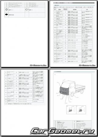 Daihatsu Hijet Truck, Subaru Sambar Truck  Toyota Pixis Truck  2022 (RH Japanese market) Body dimensions