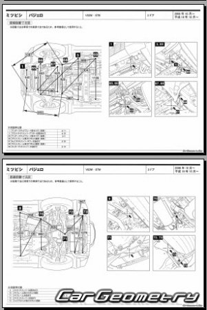 Mitsubishi Pajero (V83W V87W) 2006-2020 (RH Japanese market) Body dimensions