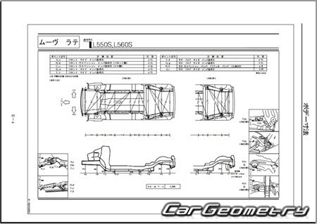 Daihatsu Move Latte (L550S L560S) 2004-2009 (RH Japanese market) Body Repair Manual