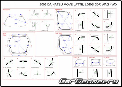 Daihatsu Move Latte (L550S L560S) 2004-2009 (RH Japanese market) Body Repair Manual