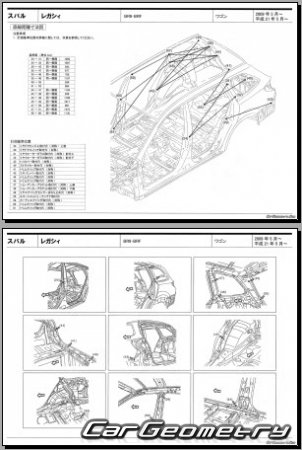 Subaru Legacy B4  Legacy Touring Wagon 2009-2014 (RH Japanese market) Body dimensions