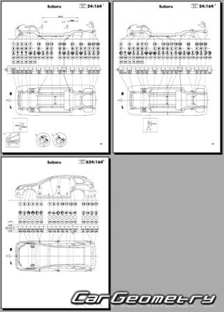Subaru Legacy B4  Legacy Touring Wagon 2015-2019 (RH Japanese market) Body dimensions